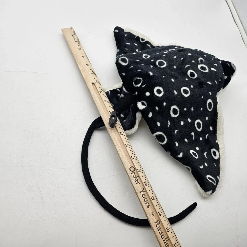Wild Republic Stingray Plush Stuffed Animal Toy Medium Black‎ White Ocean Cute